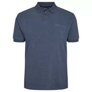 Polo piquet bleu denim avec poche