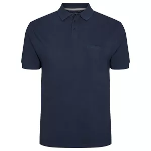 Polo piquet bleu marine avec poche-7XL