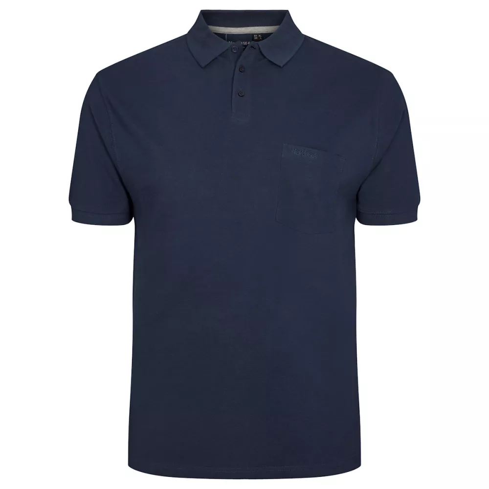 Polo piquet bleu marine avec poche-3XL