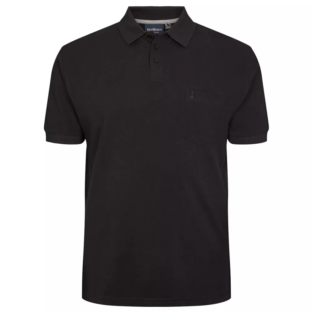 Polo piquet noir avec poche-3XL