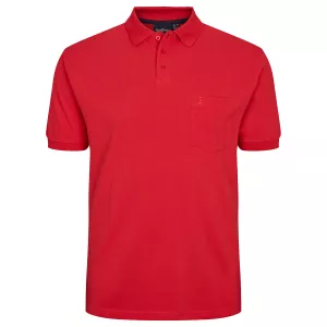 Polo piquet rouge avec poche