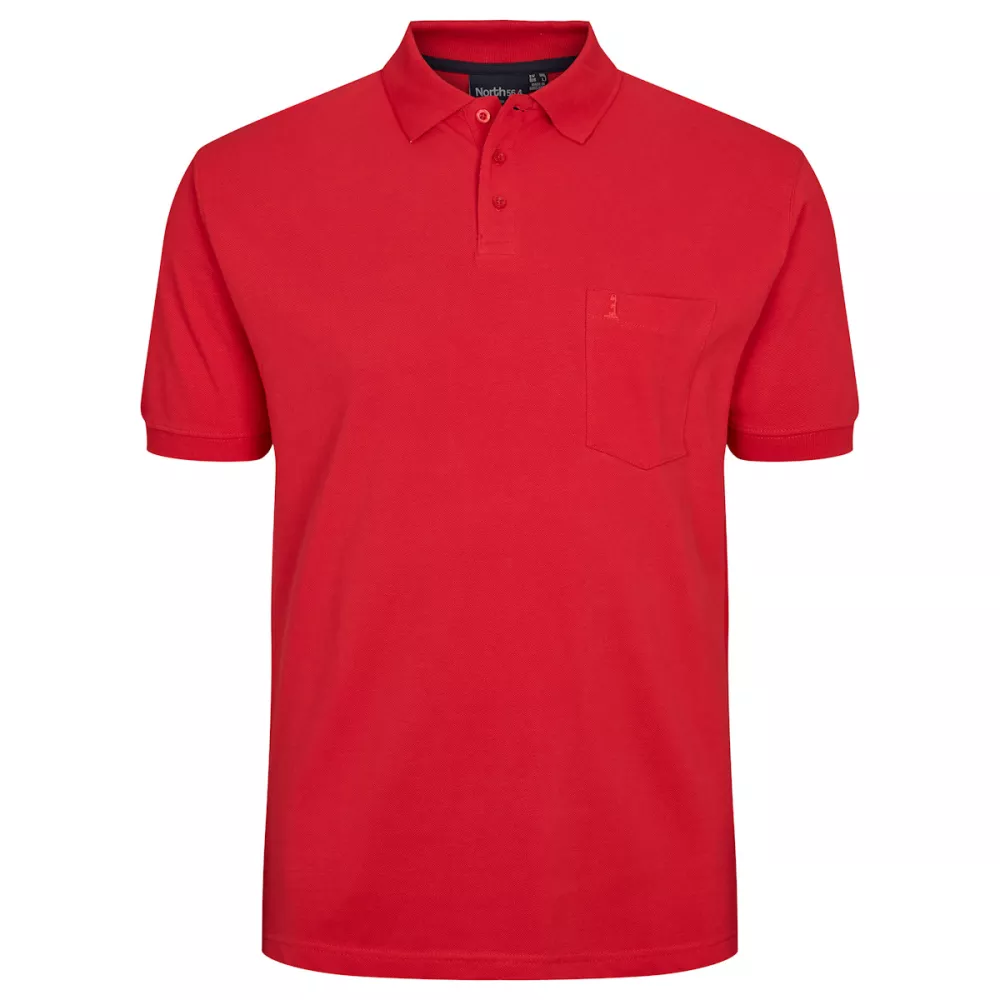 Polo piquet rouge avec poche-3XL