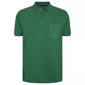 Polo piquet vert avec poche
