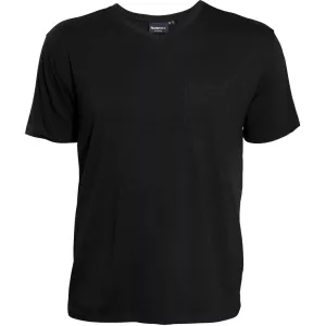 T-shirt col V noir avec poche poitrine