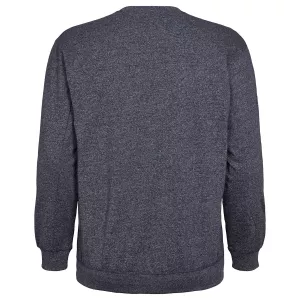 Pull col rond Mélange de gris brodé discret-5XL