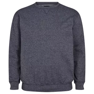 Pull col rond Mélange de gris brodé discret-6XL