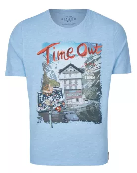 T-shirt Swiss Alps bleu Time Out escapade