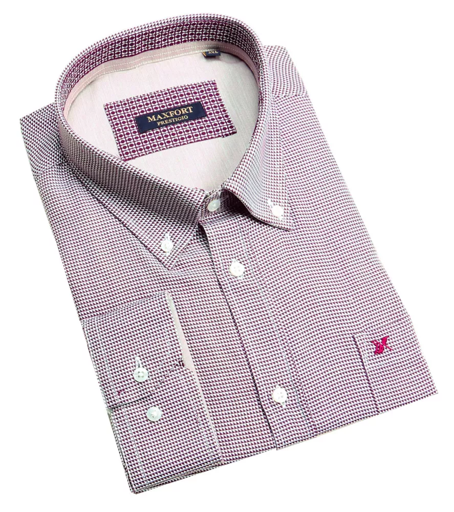 Chemise MAXFORT PRESTIGIO motifs bordeaux-3XL