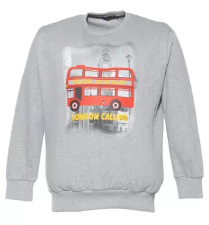 Sweat Maxfort bus London gris clair