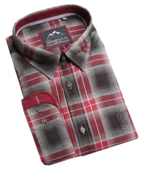 Chemise à carreaux Noir blanc rouge manches longues
