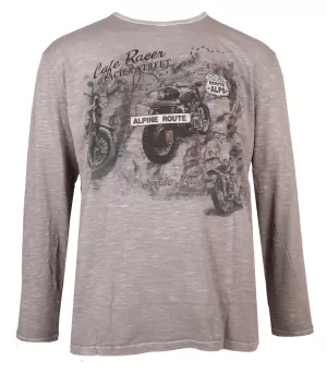 T-shirt manche longue biker Mélange de gris