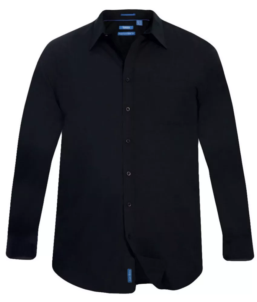 Chemise noire manche longue de 3XL à 10XL-3XL