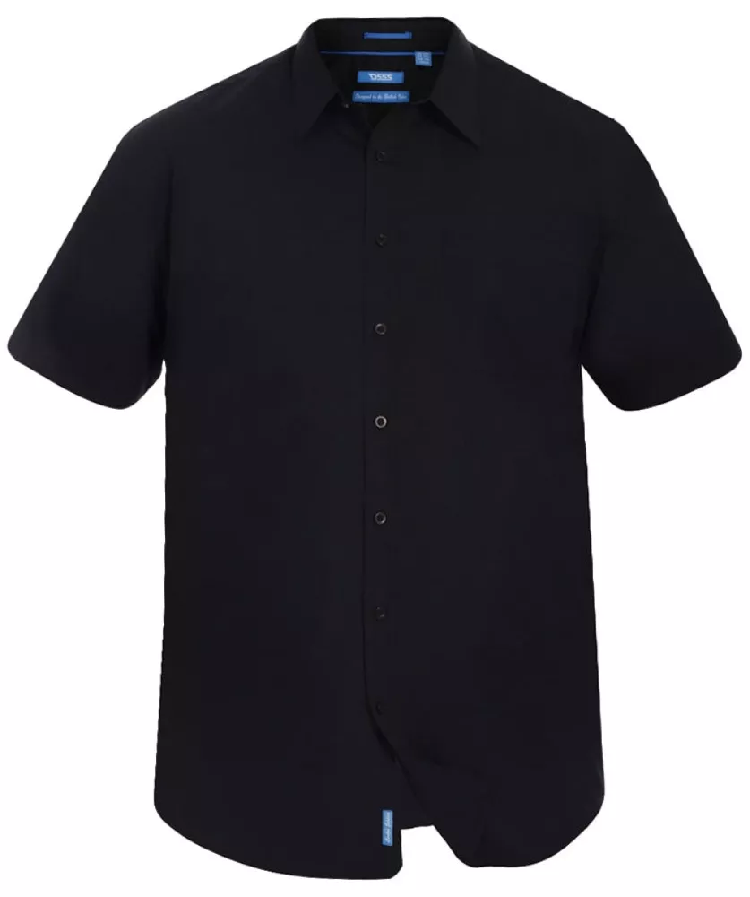 Chemise manche courte noire Easy Iron-7XL