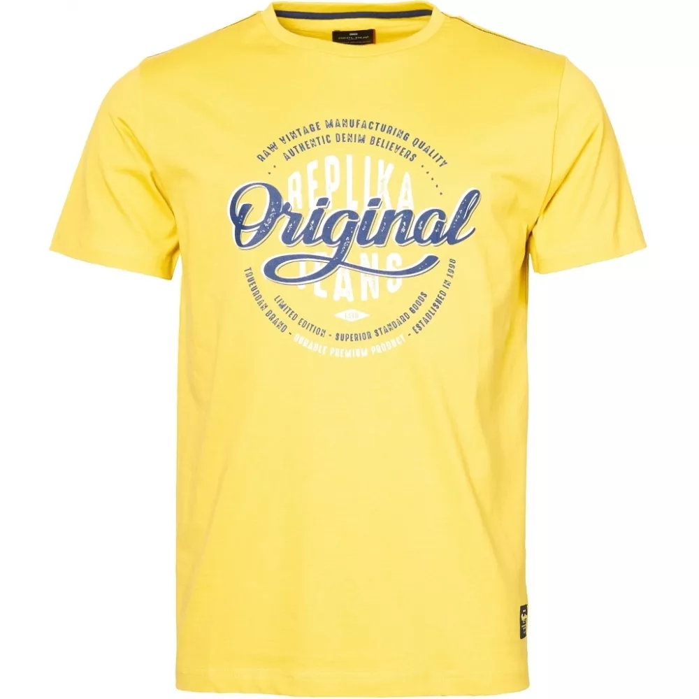 T-shirt Originals jaune flamboyant Replika Jeans-5XL