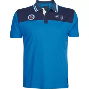 Polo North 56°4 bleu avec écusson sport
