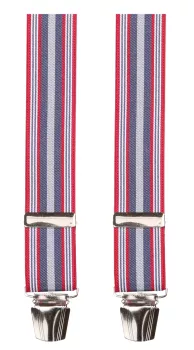 Bretelle à pinces motif élégant Bleu et rouge