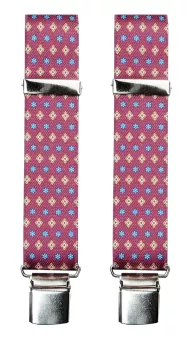 Bretelle à pinces motif élégant bordeaux motif