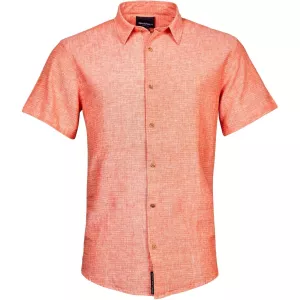 Chemise North 56°4 orange lin coton été