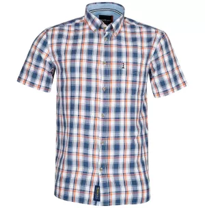 Chemise à carreaux Blanc, bleu clair et orange North