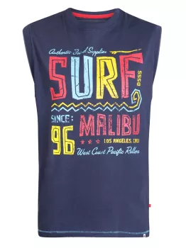 T-shirt sans manche D555 bleu marine Surf Malibu