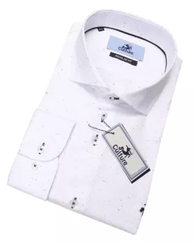 Chemise blanche pointe de bleu manche longue de 2XL à 6XL