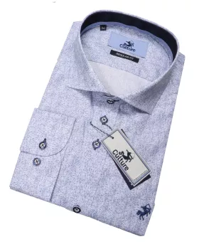 Chemise bleu clair Culture Regular Fit coton