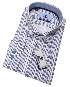 Chemise blanche rayée manches longues Culture