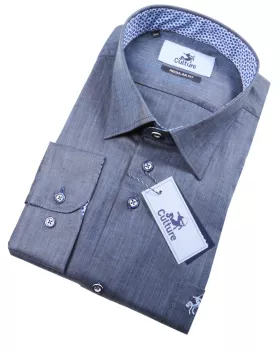 Chemise bleu denim manche longue de 2XL à 6XL