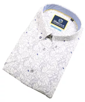 Chemise tropicale blanche extensible et stylée