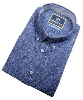 Chemise manche courte bleu marine de 3XL à 6XL