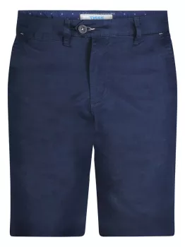Short bleu marine à revers contrastés et poches-P42
