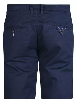 Short bleu marine à revers contrastés et poches-P42