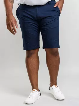 Short bleu marine à revers contrastés et poches-P42