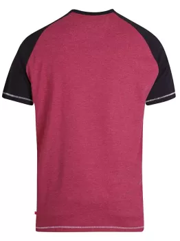 T-shirt bordeaux manches contrastées moto rétro-5XL