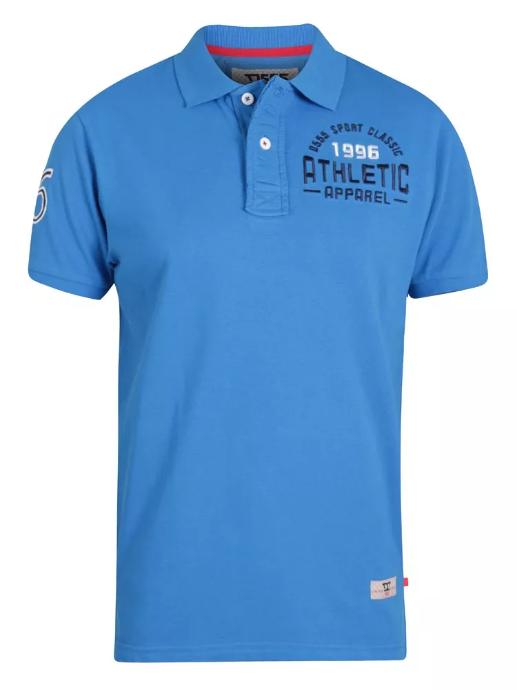 Polo D555 Athletic bleu azur 1996 look sport -3XL