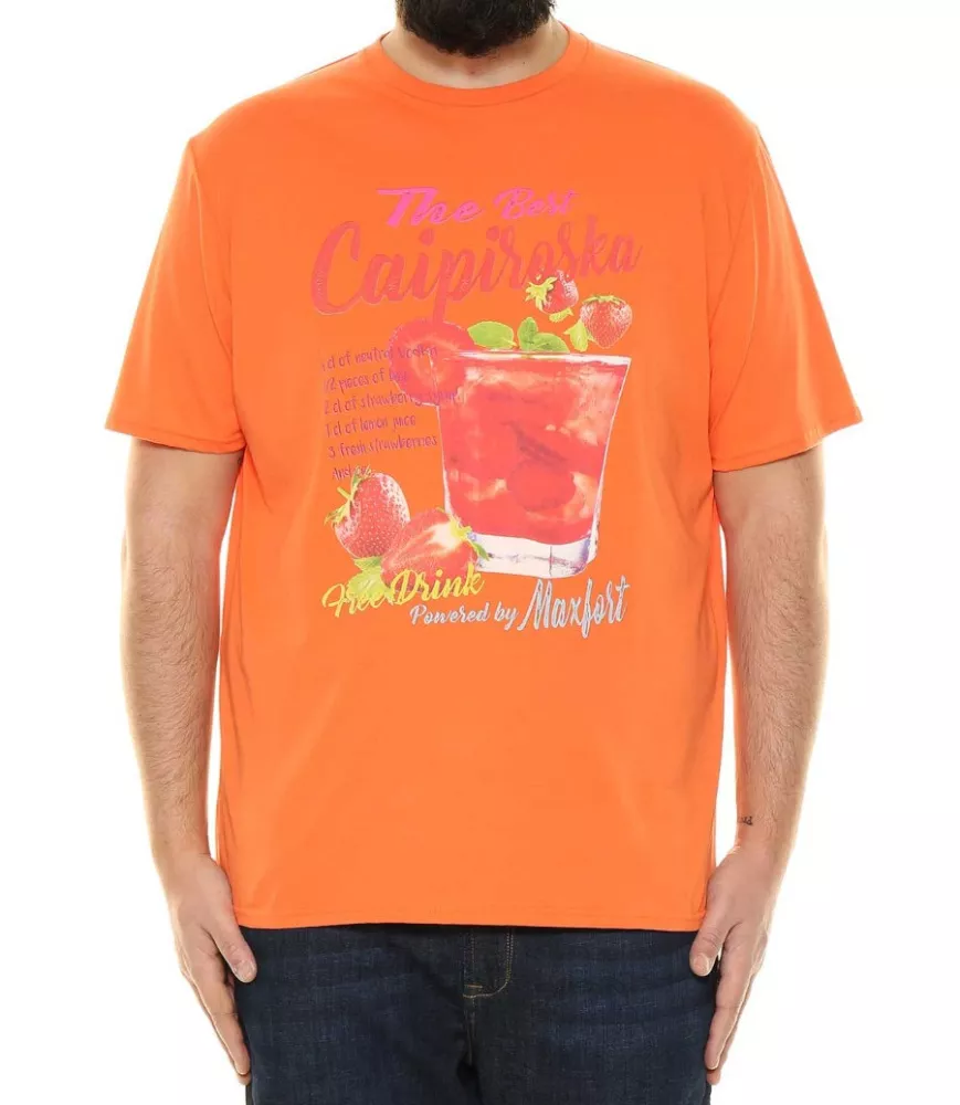 T-shirt imprimé cocktail Maxfort orange-5XL