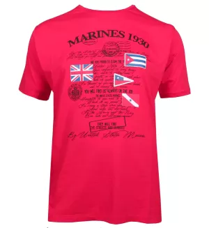 T-shirt imprimé Marines 1930 rouge-5XL