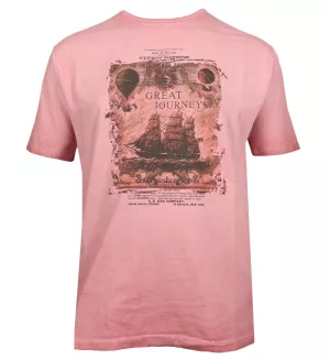 T-shirt manche courte Rouge Corail délavé de 3XL à 8XL - Great Journeys