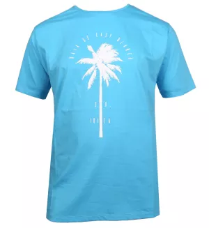 T-shirt Ibiza turquoise motif palmier été