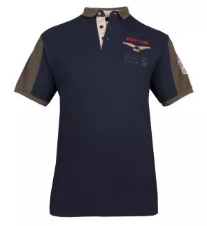 Polo piquet manche courte bleu marine de 3XL à 8XL