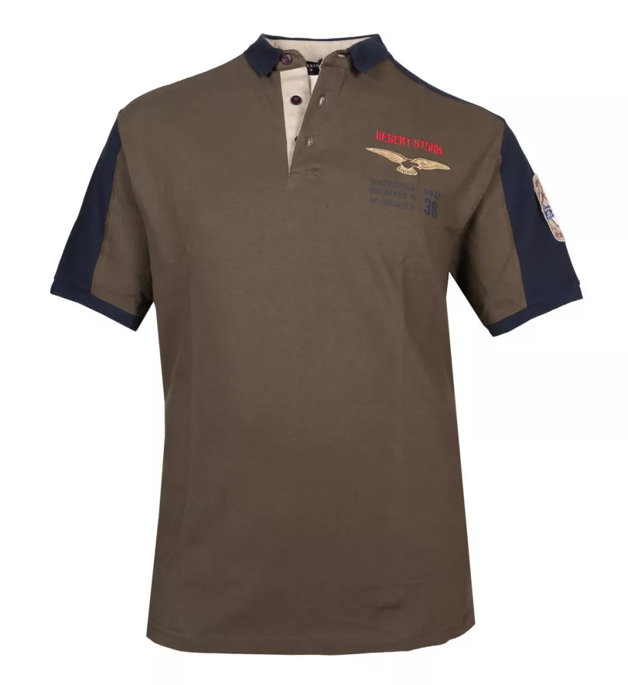Polo piquet manche courte Vert army de 3XL à 8XL-3XL