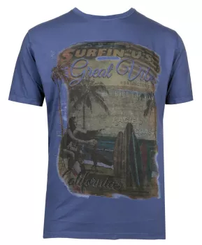 T-shirt Surfin US bleu Insignia motif rétro