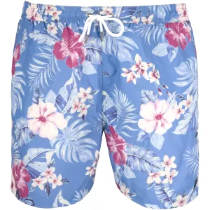 Short de bain fleurs ibiscus bleu clair Maxfort 