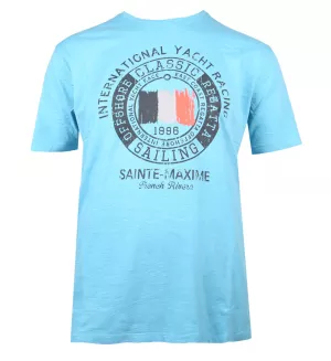 T-shirt nautique bleu ethéré Sainte-Maxime riviera