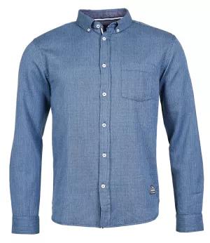 Chemise petits carreaux bleu manches longues