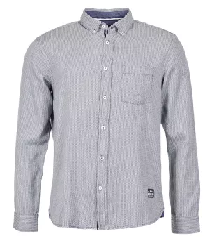 Chemise petits carreaux gris clair manches longues