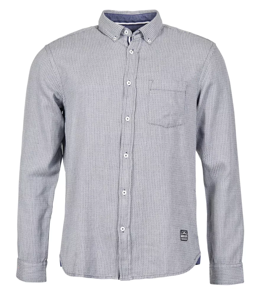 Chemise petits carreaux gris clair manches longues-7XL