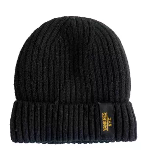 Bonnet hiver noir doublé NYC Yankee chaud et tendance