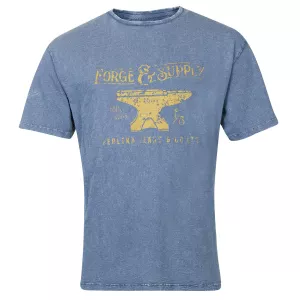 T-shirt Forges & Supply bleu indigo délavé vintage