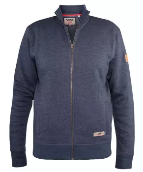 Pull cardigan zippé denim chiné de 3XL à 8XL